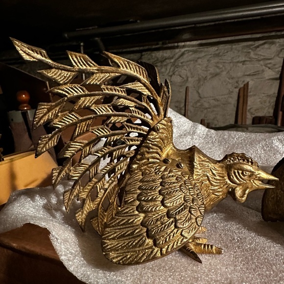 Rare Solid Bronze Two Roosters - Vintage Decor - Picture 4 of 9